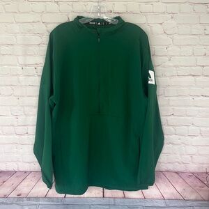 NWOT Adidas 1/4 zip pullover green jacket size medium